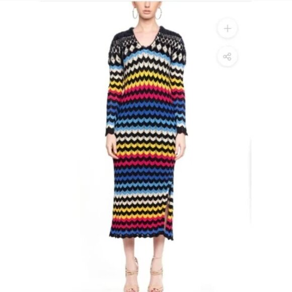 Farm Rio Chevron Sweater Dress Anthropologie NWT Size Small - Picture 1 of 5